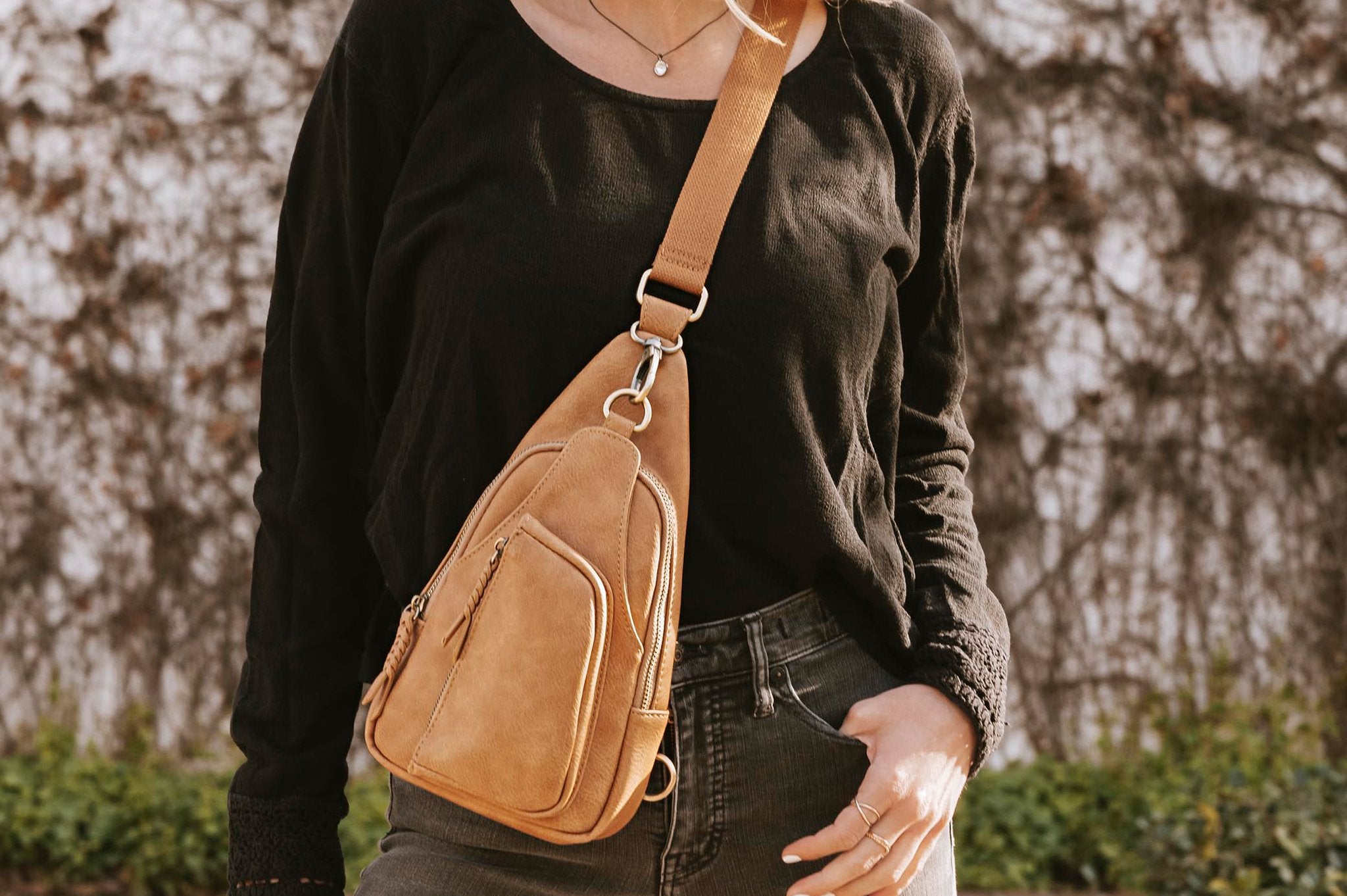 Sasha + Sofi Vegan Leather Tote Crossbody Shoulder Bag Rust Zips New W Tags