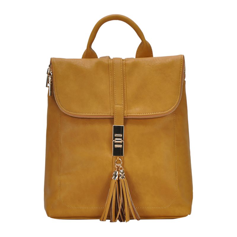 Diana Backpack – Chic Vegan Leather Bag with Tassel & Gold