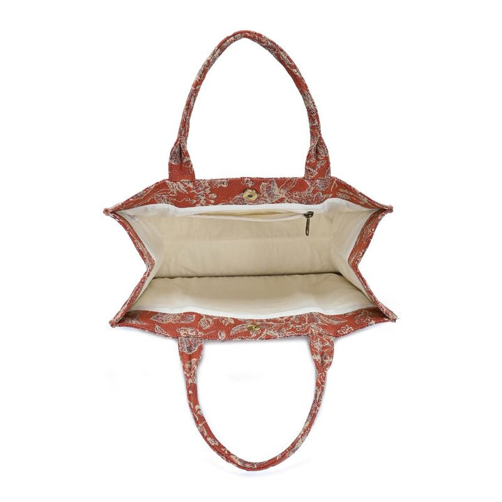 Isabella's Blossom Floral Jacquard Book Tote
