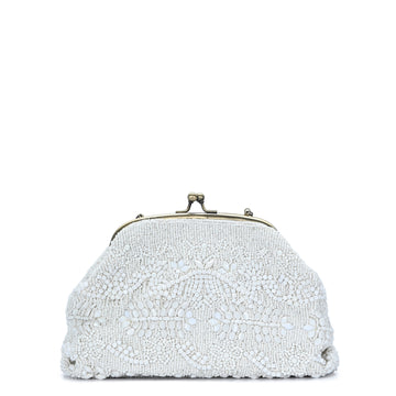 Akira Beaded Metal Frame Clutch