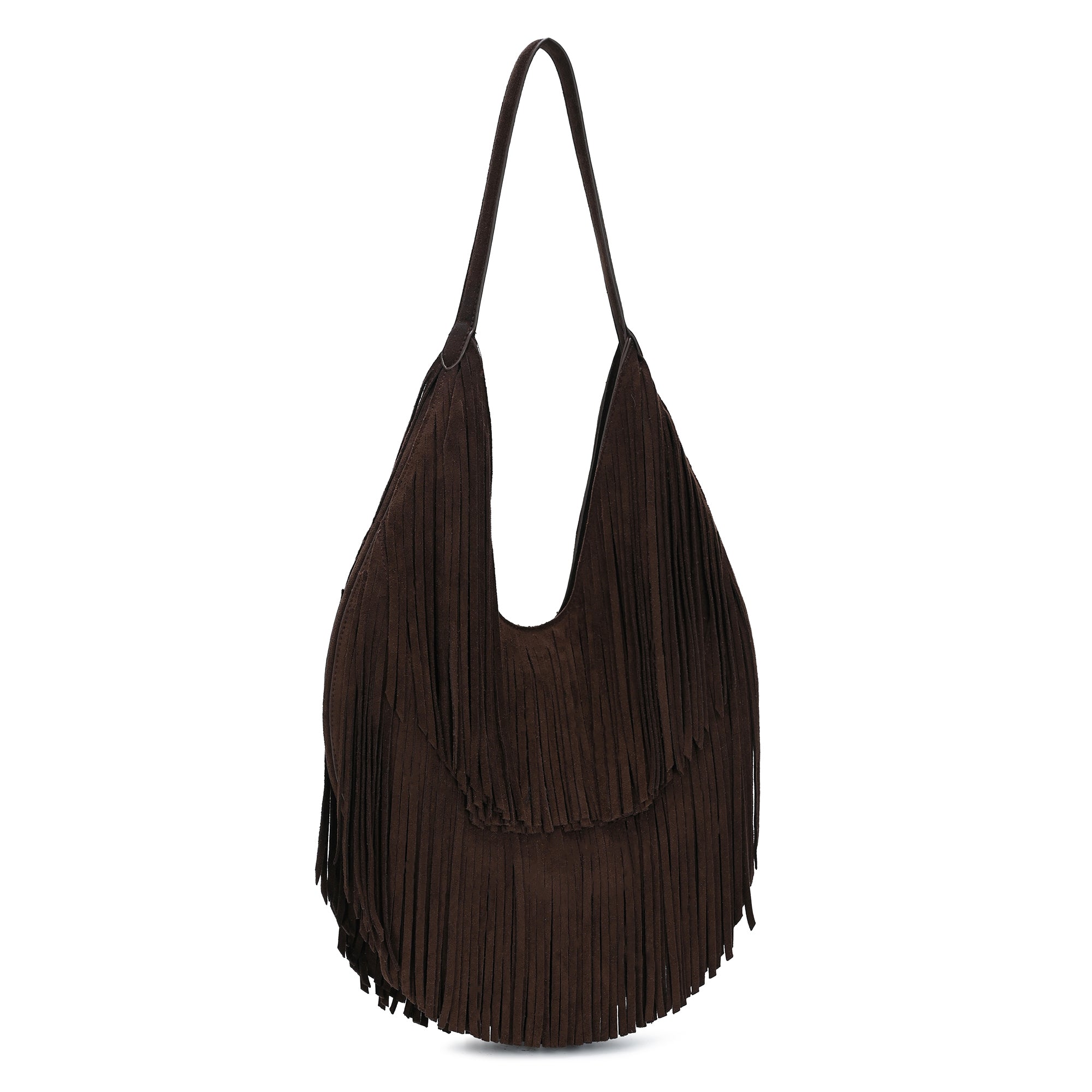 The Dakota Fringe Hobo Bag | Faux Suede Fringe Bag | by Antik