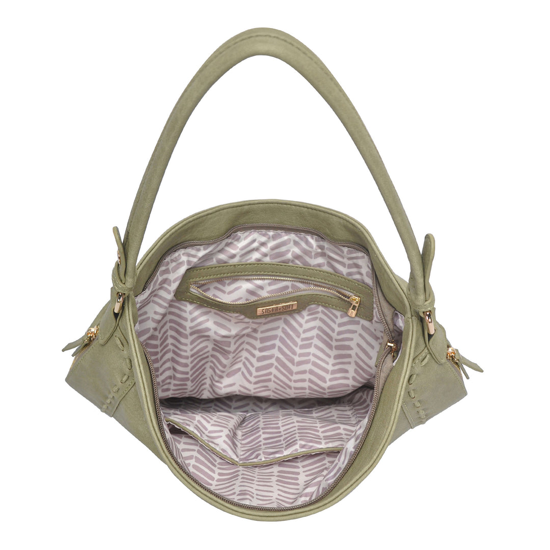 Sasha + Sofi Distressed Hobo Purse - Women's Bags in Blush