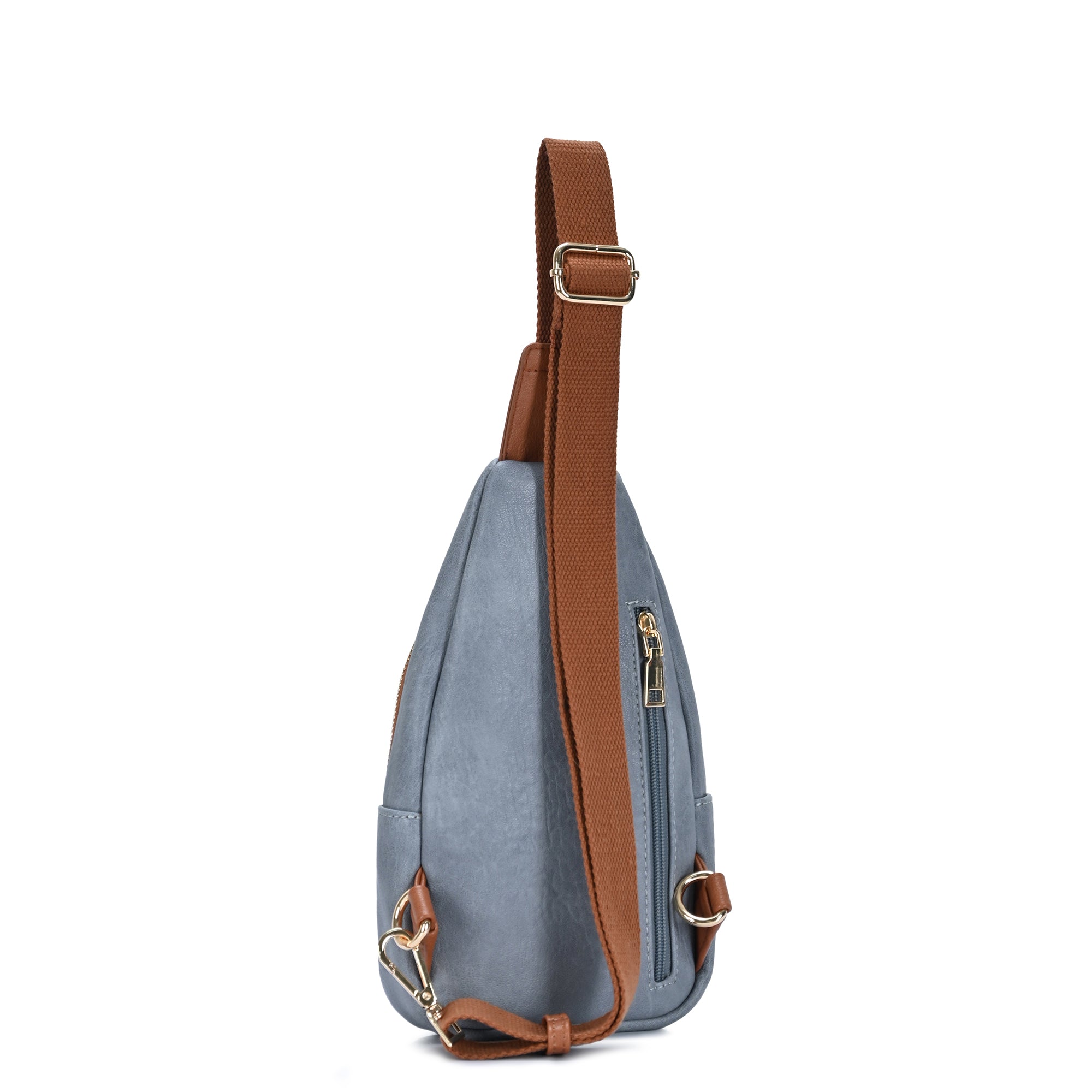 The June Multi Zip Sling | Distressed Vegan Leather Sling