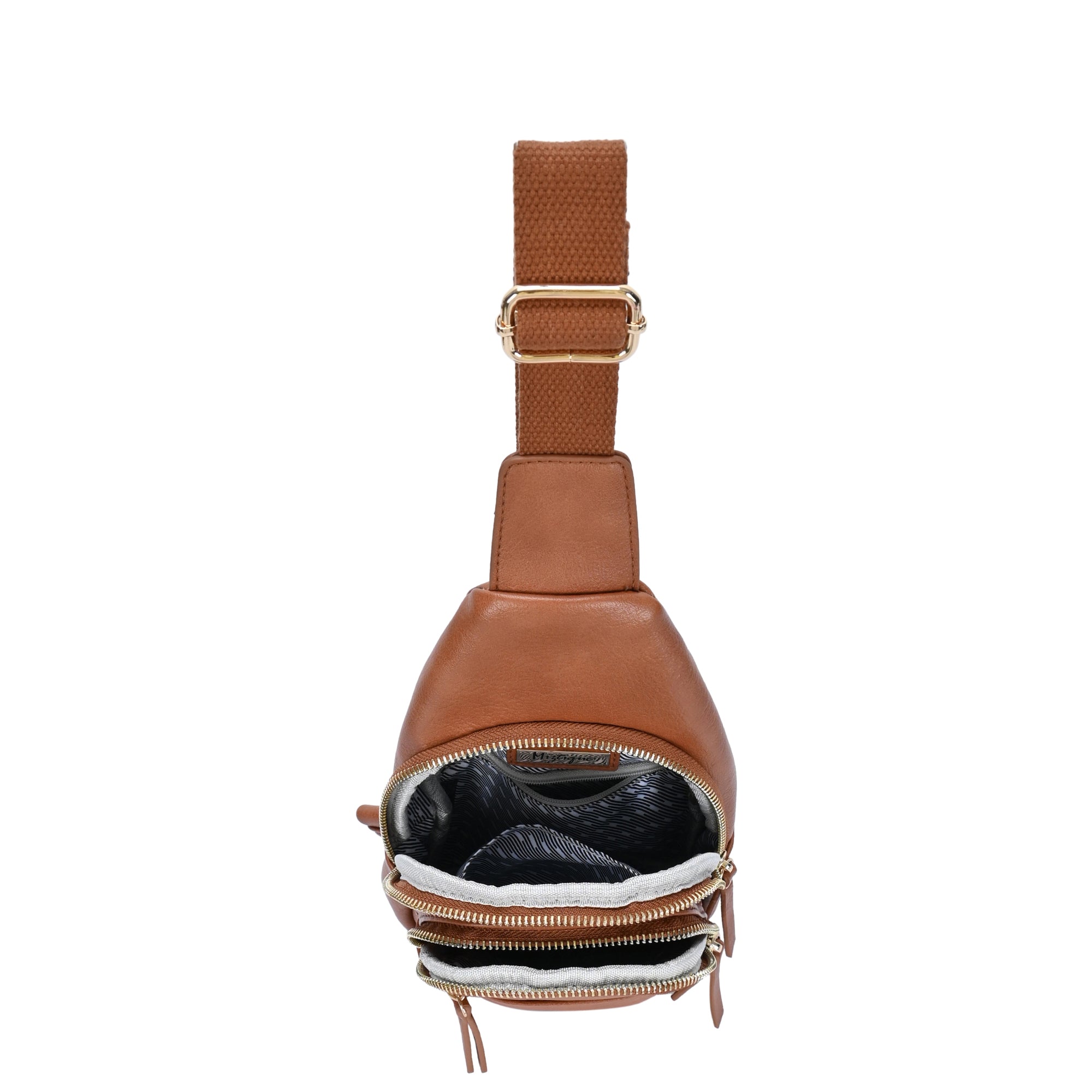 The June Multi Zip Sling | Distressed Vegan Leather Sling