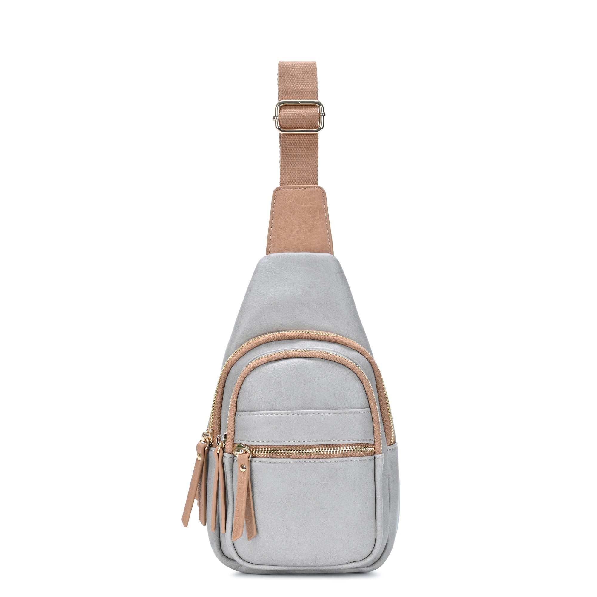 The June Multi Zip Sling | Distressed Vegan Leather Sling