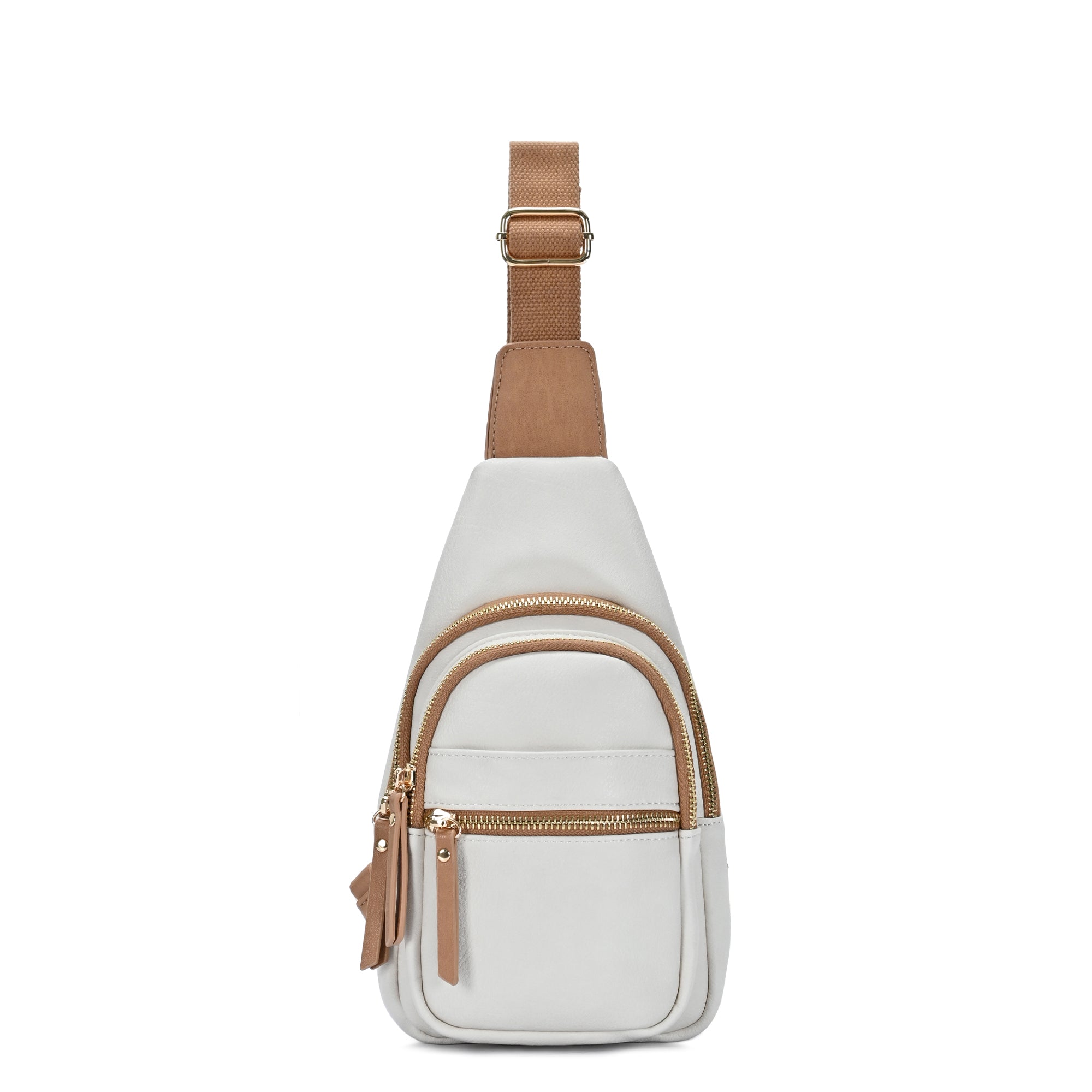 The June Multi Zip Sling | Distressed Vegan Leather Sling
