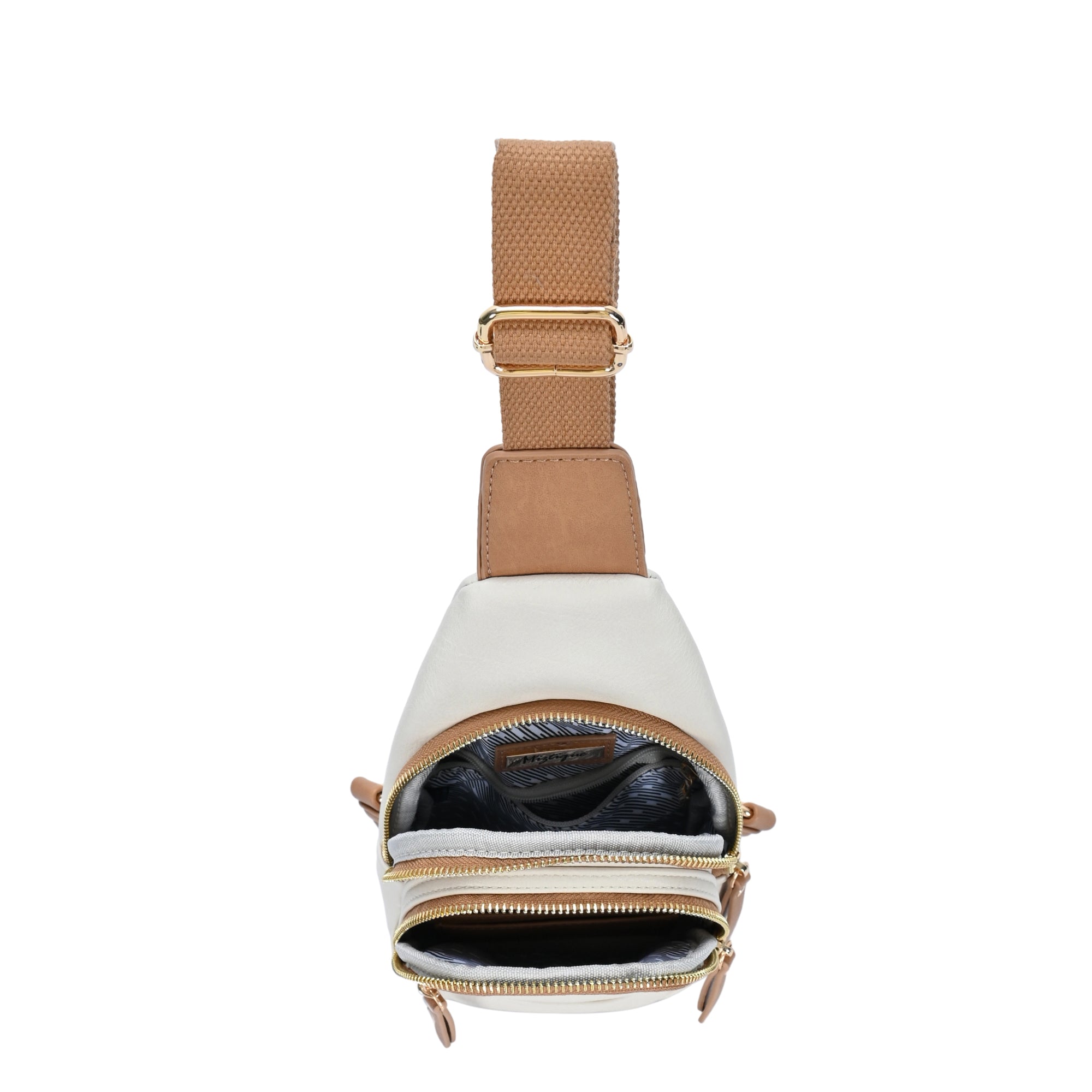 The June Multi Zip Sling | Distressed Vegan Leather Sling