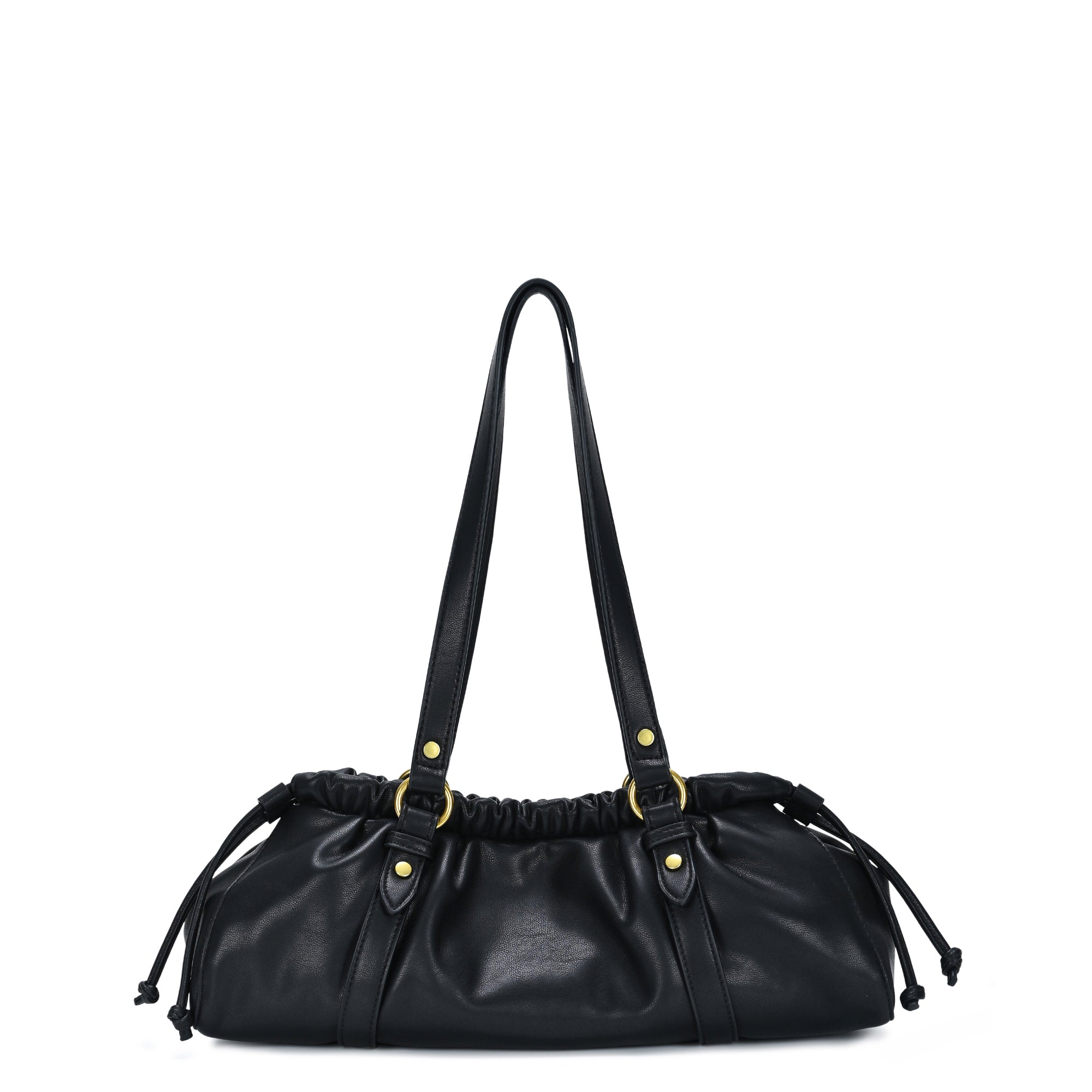 The Quinara Shoulder Bag | Drawstring Vegan Leather Bag | by