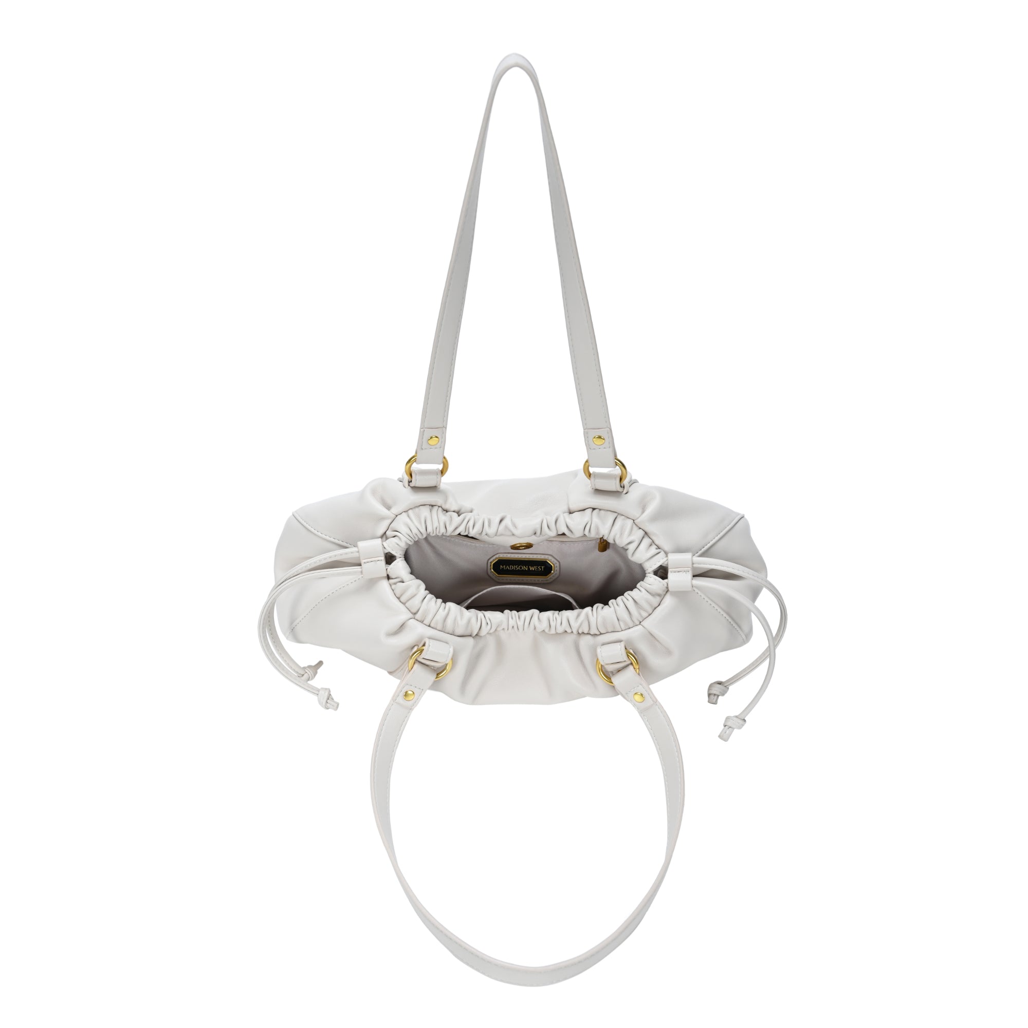 The Quinara Shoulder Bag | Drawstring Vegan Leather Bag | by