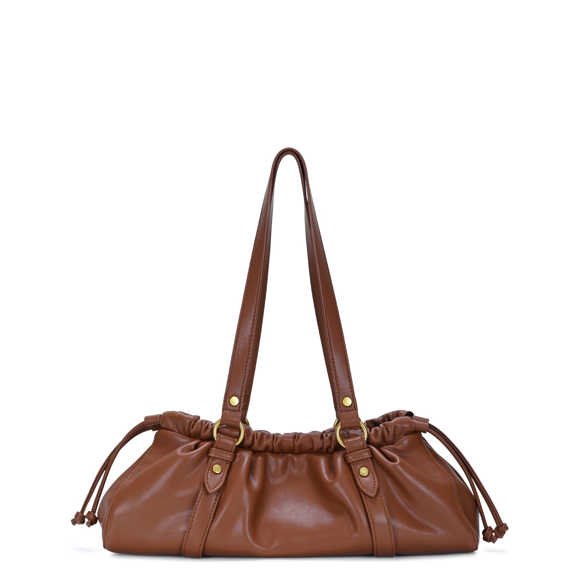The Quinara Shoulder Bag | Drawstring Vegan Leather Bag | by