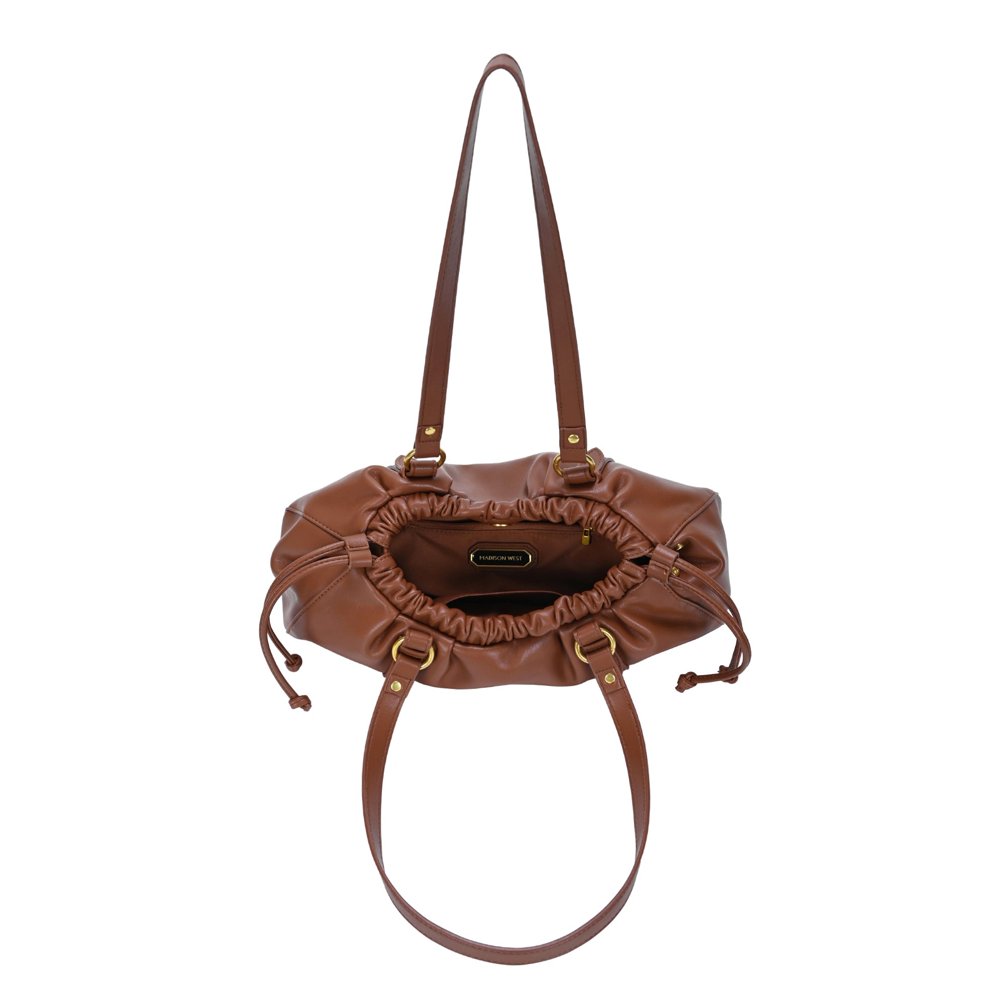 The Quinara Shoulder Bag | Drawstring Vegan Leather Bag | by