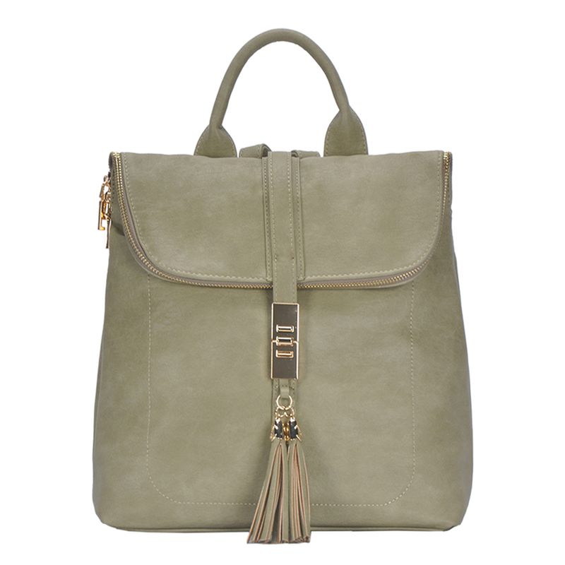 Diana Backpack – Chic Vegan Leather Bag with Tassel & Gold
