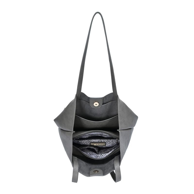 The Olivia Tote | Vegan Leather Tote Bag w/ Removable Pouch
