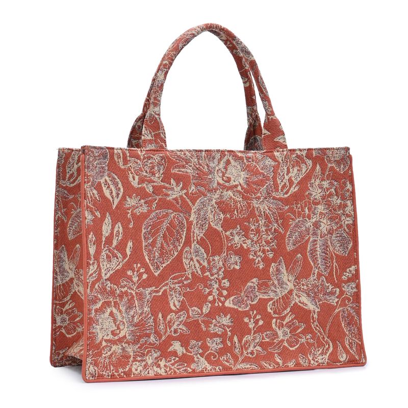 Isabella's Blossom Floral Jacquard Book Tote