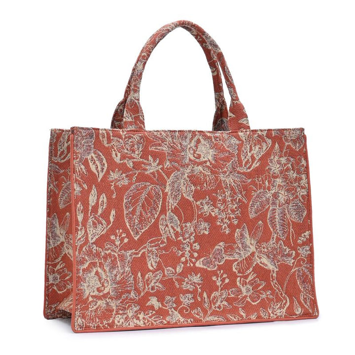 Isabella's Blossom Floral Jacquard Book Tote