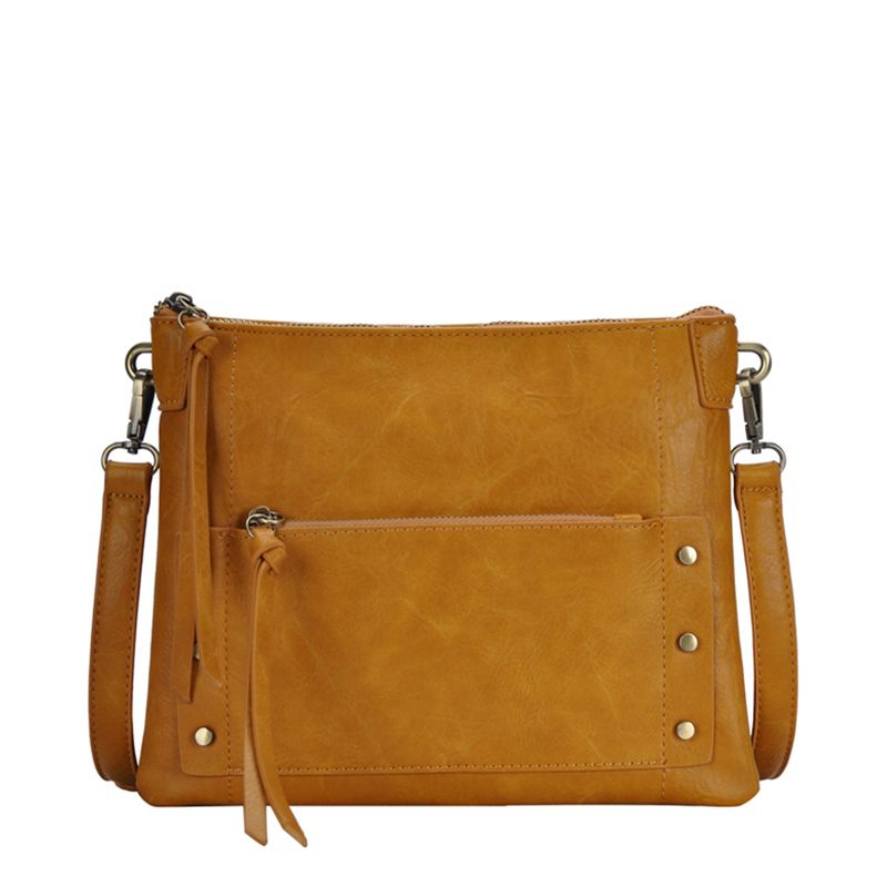 Savannah Crossbody Bag – Distressed Vegan Leather & Antique