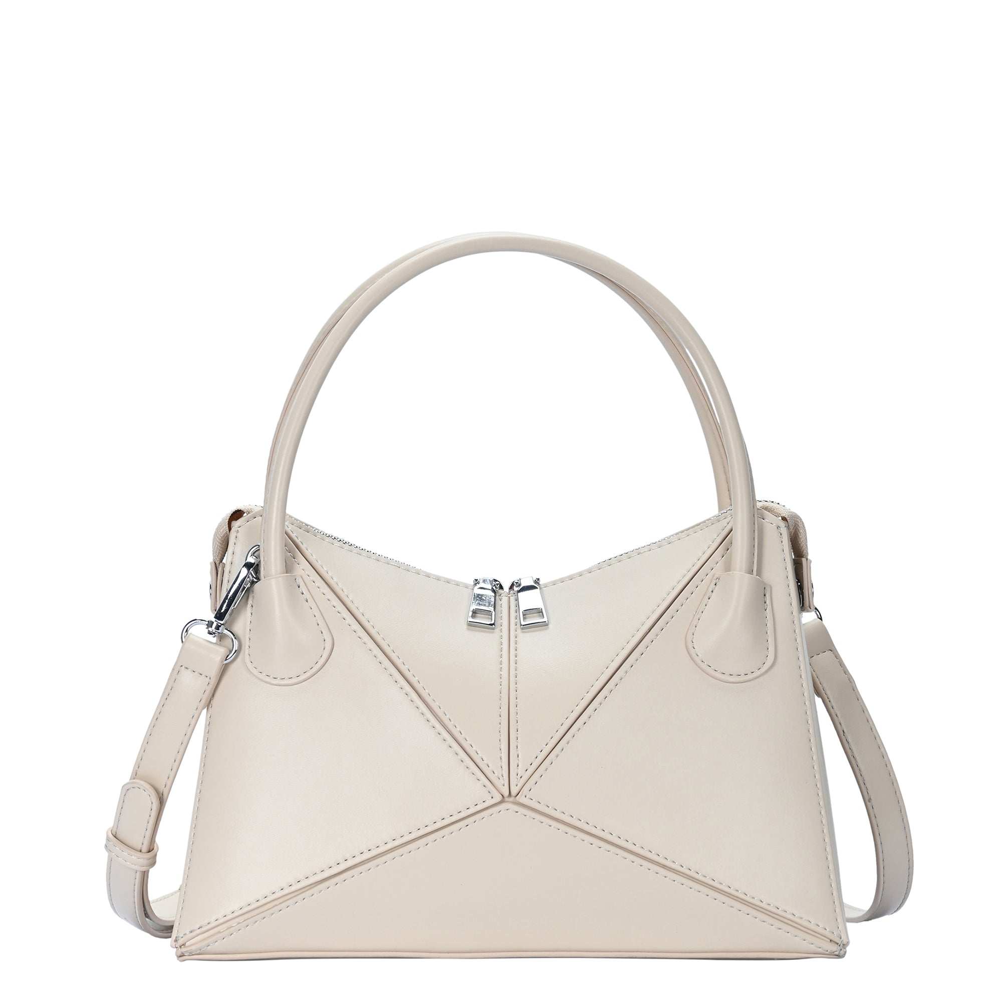 Gwen's Vegan Leather Geometric Panel Satchel by MMS Design Studio