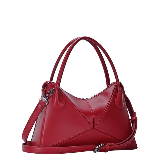 Gwen's Vegan Leather Geometric Panel Satchel - MMS Brands