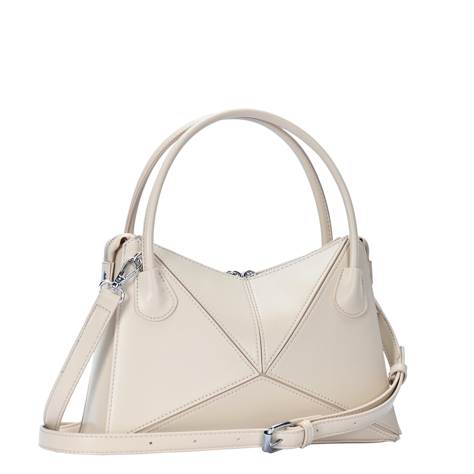 Gwen's Vegan Leather Geometric Panel Satchel by MMS Design Studio