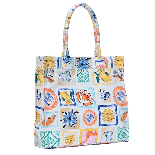 Isla's Mediterranean Mosaic Canvas Tote - MMS Brands