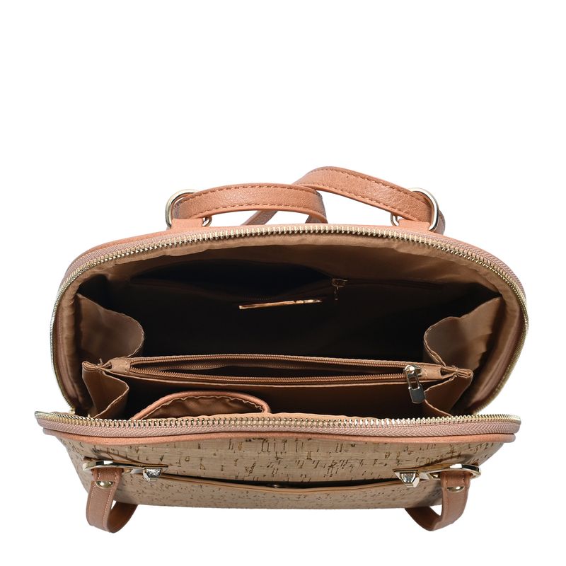 dasein faux leather convertible drawstring fashion backpack purse Daisy Cork Convertible Backpack Purse Moss