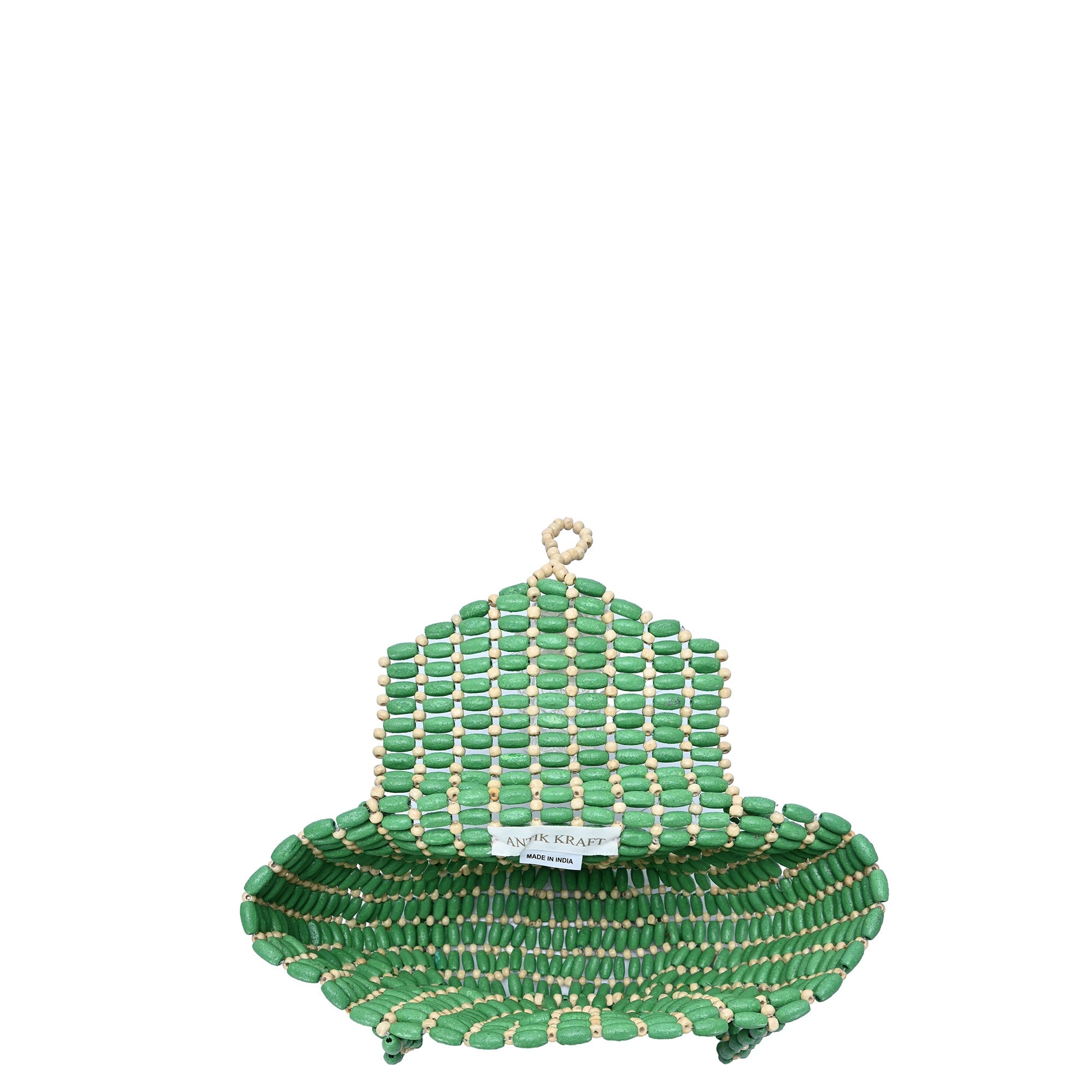 Luna's Wooden Beaded Crescent Shoulder Bag | Boho Chic Statement