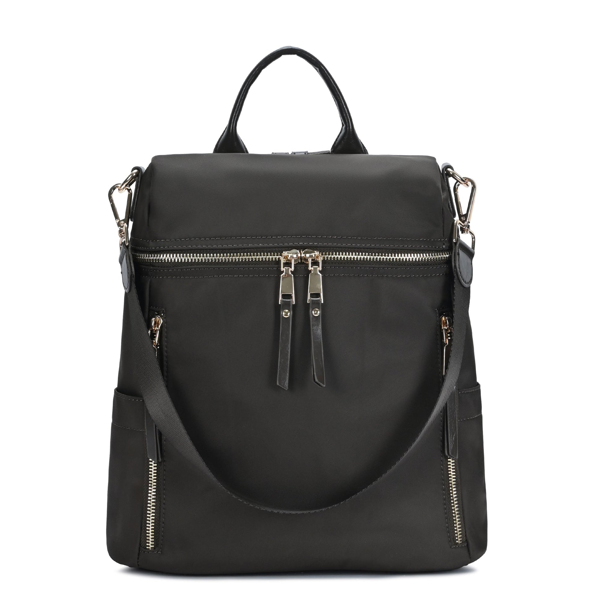 black leather nylon backpack purse The Sienna Nylon Backpack | Lightweight Utility Backpack
