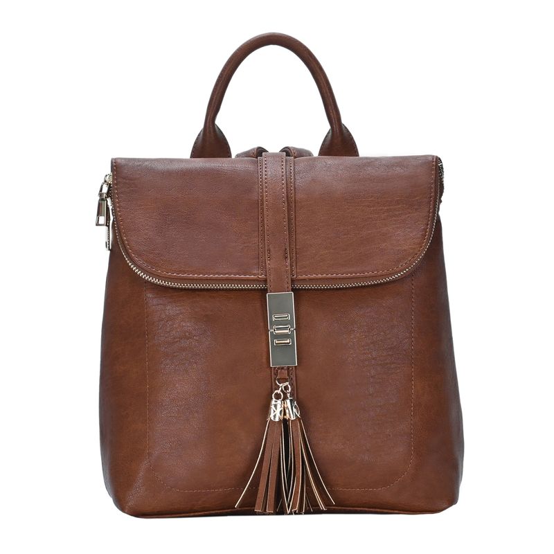 Diana Backpack – Chic Vegan Leather Bag with Tassel & Gold