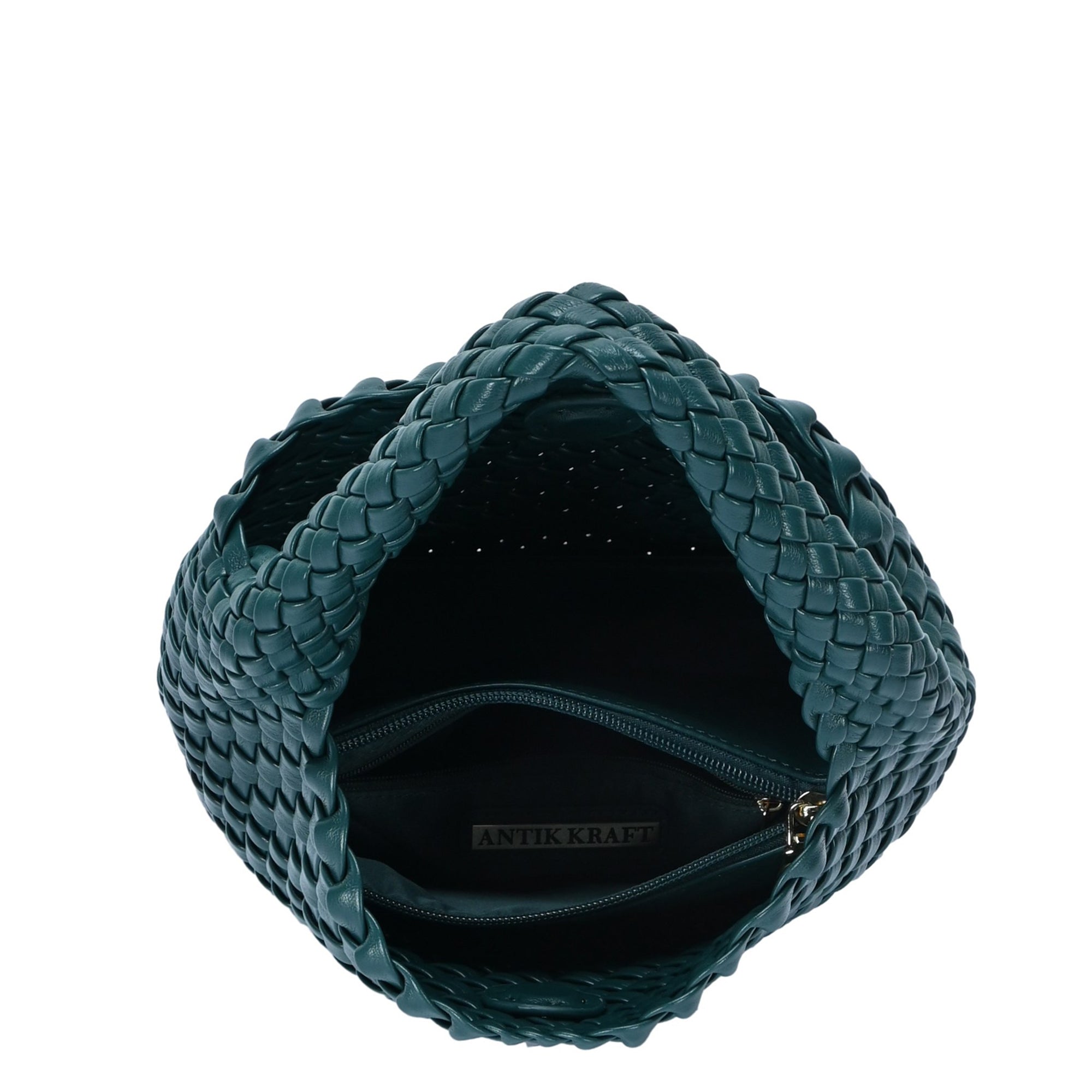 ブルーガールフェザーパーティバッグ Parker 2 in 1 Woven Satchel – Handcrafted Vegan Leather Bag – MMS