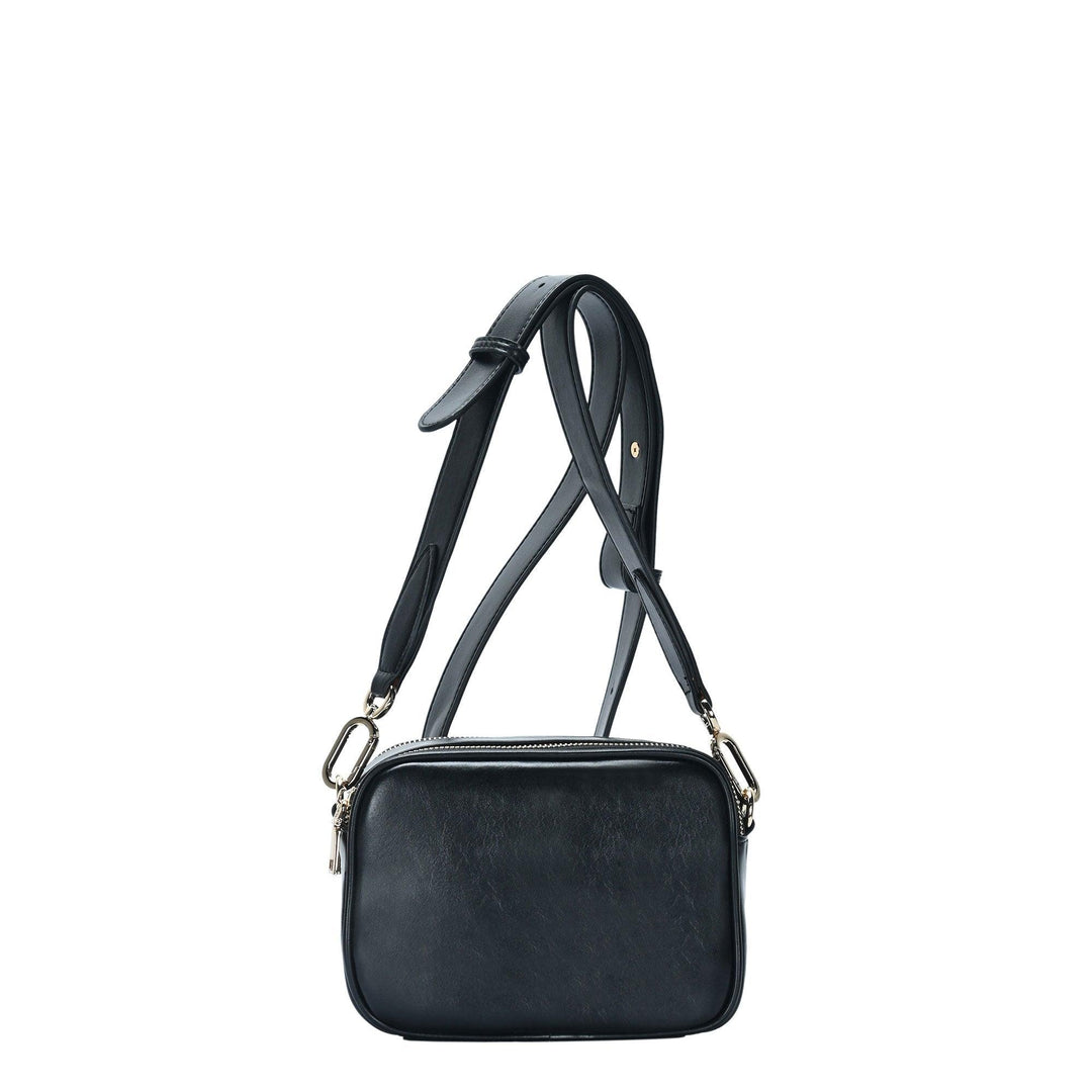 Black Leather Crossbody Tassel Bag | Leather Camera Bags at Ruby Friday