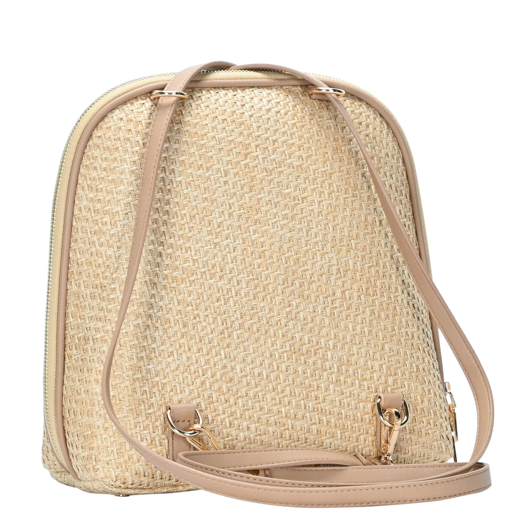 Daisy Bamboo Straw Convertible Backpack - MMS Brands Camel