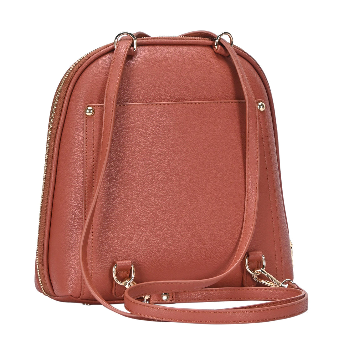 Tan Convertible Leather Backpack Shoulder Bag Crossbody 