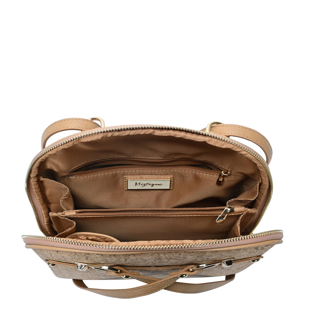 Convertible shoulder bag/backpack by Miztique. Tan.