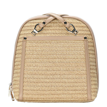 camel leather backpack purse Daisy Straw Convertible Backpack Purse