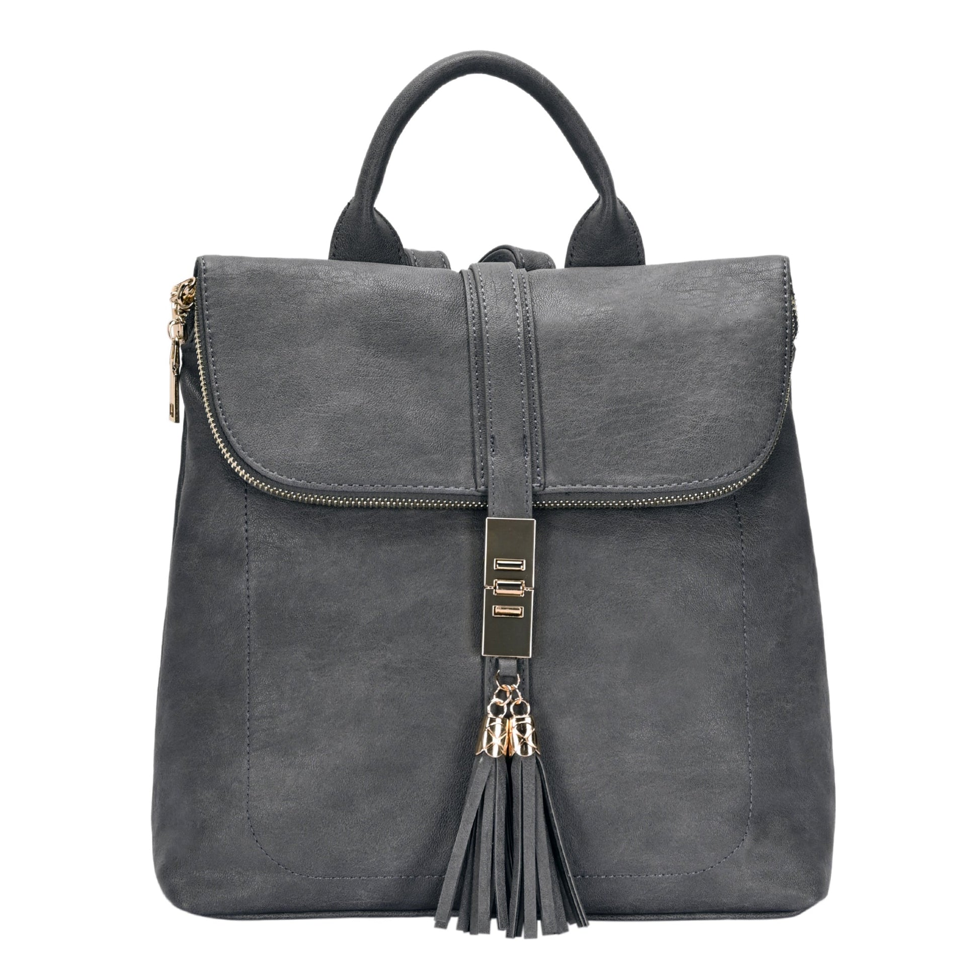 beaded tassel faux leather backpack knotty Diana Utilitarian Backpack Purse