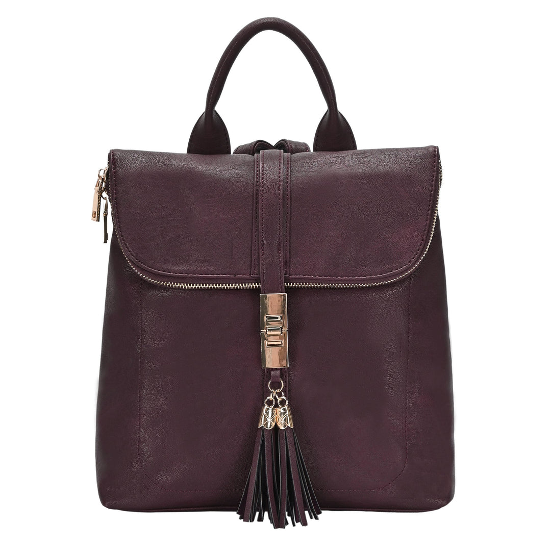 Miztique Vegan Leather Backpack with Tassel