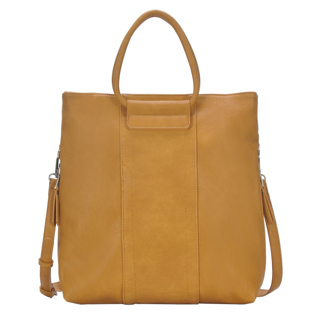 The Hazel Ring Handle Satchel Shoulder Bag by Sasha + Sofi Bone