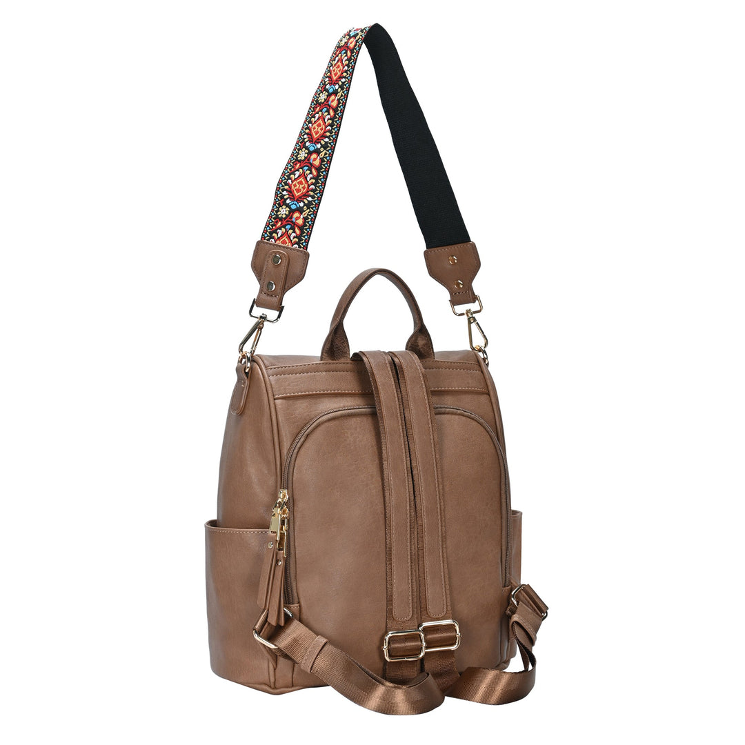 heather suede convertible backpack