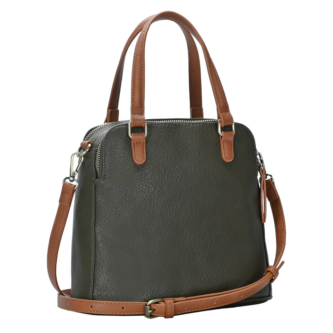 The Hazel Ring Handle Satchel Shoulder Bag by Sasha + Sofi Mauve