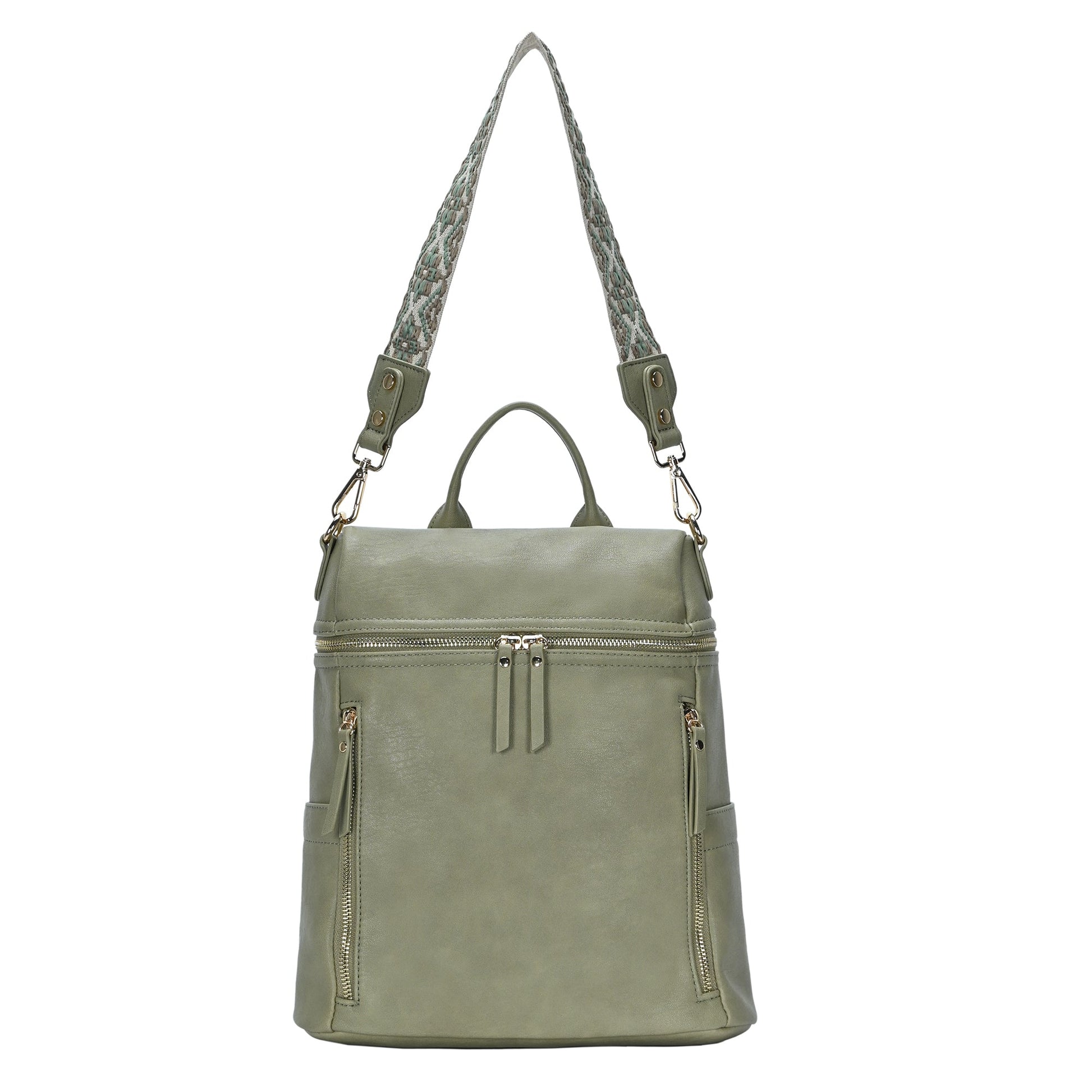 converitble backpack leather Nyra Webbing Strap Convertible Backpack Purse