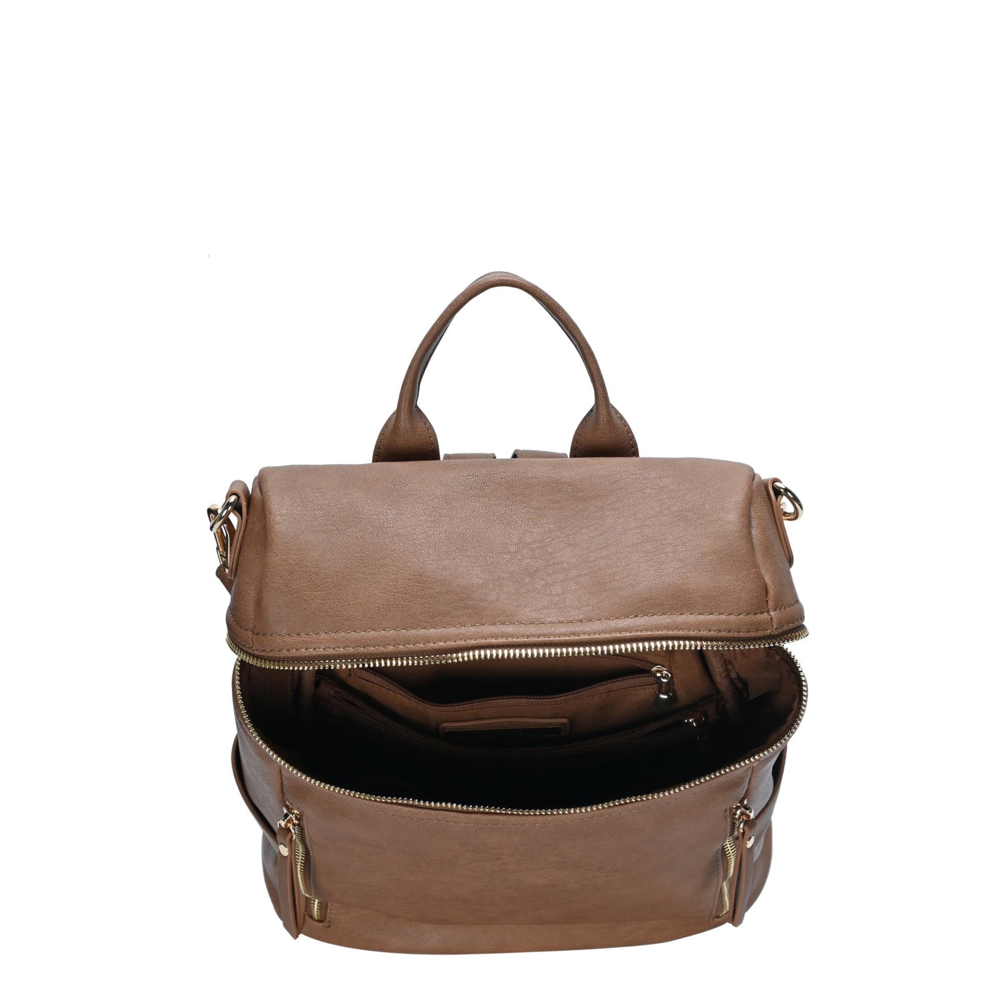 brown leather covertible backpack Nyra Webbing Strap Convertible Backpack Purse