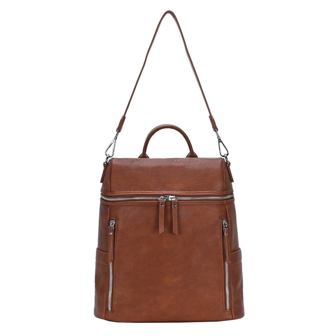 Miztique - The Sienna Backpack Purse for Women, Sleek Shoulder Bag, Soft Vegan  Leather - Olive 