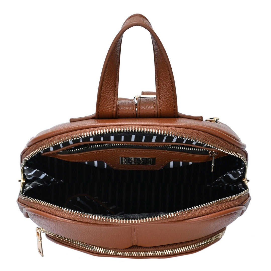 Sasha + Sofi - Brown Crossbody Bag Polyester PU