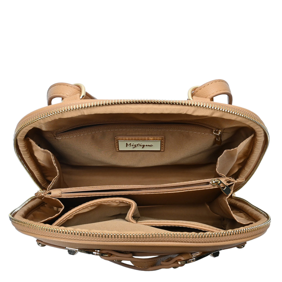  MMS Brands Miztique The Daisy Convertible Backpack Purse for  Women, Bamboo Straw and Pebbled Vegan LeatherBamboo Straw - Camel