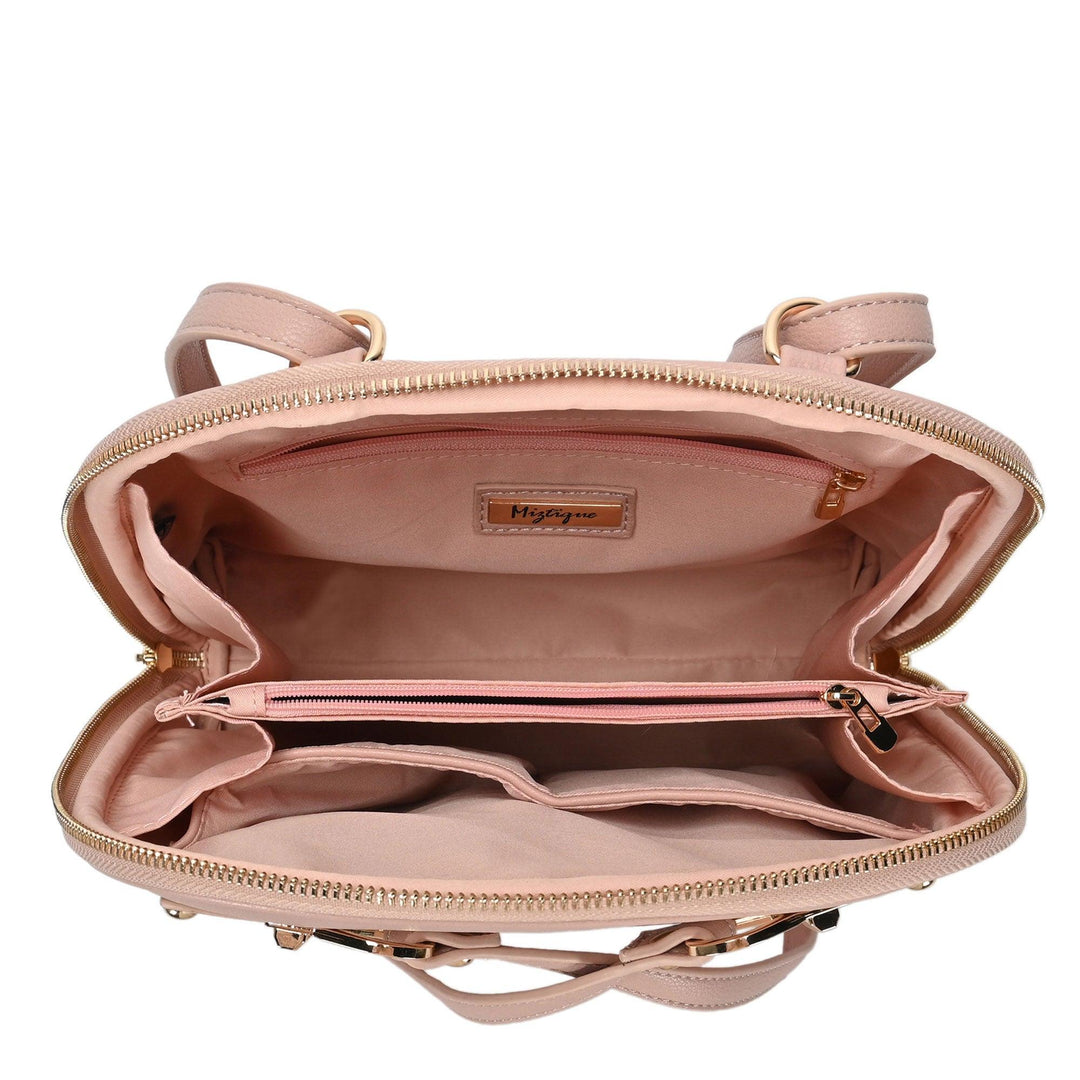 The Daisy Women's Convertible Backpack Purse by Miztique in Blush Inside View of Handbag