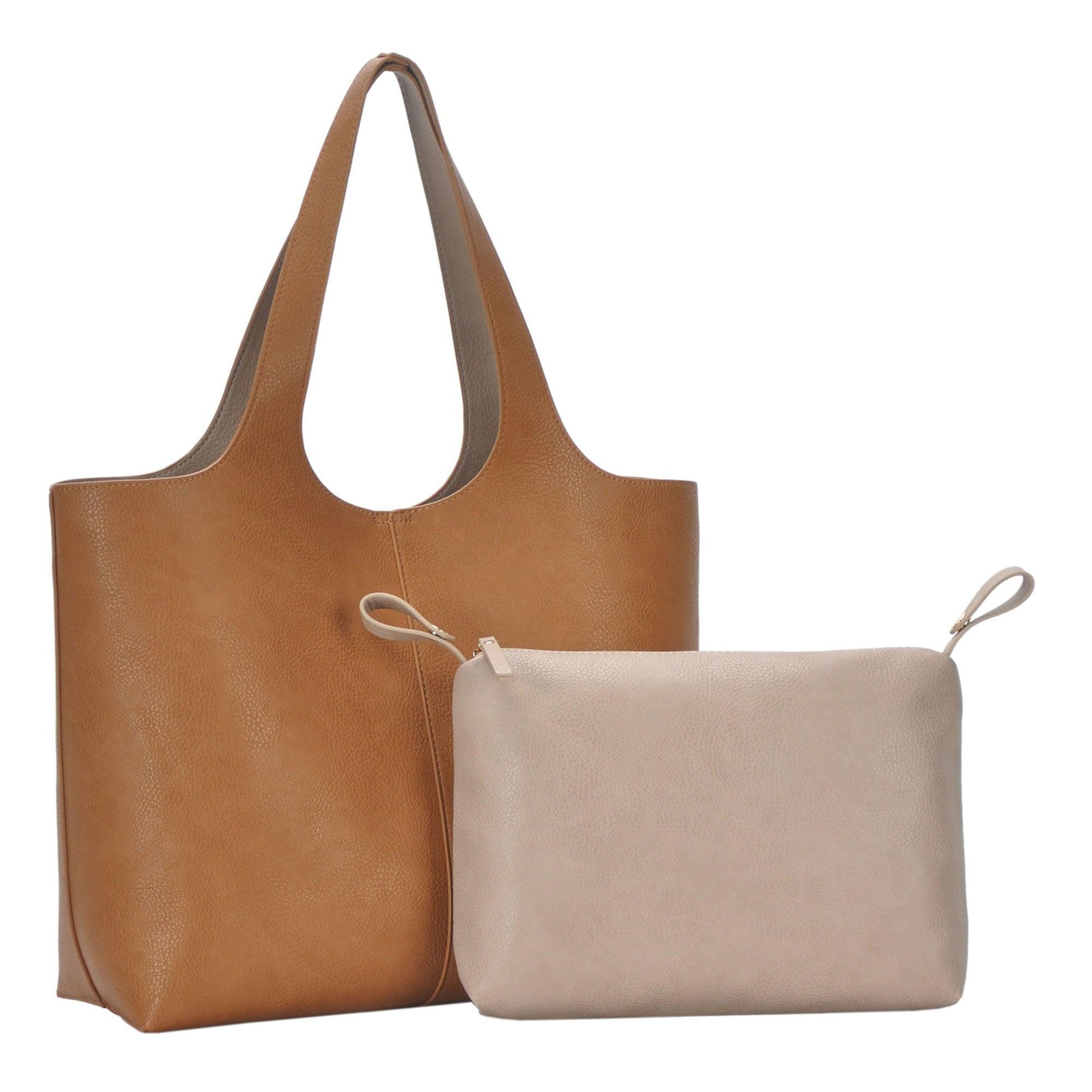 embassy travel gear faux leather 21 tote bag Elle Tote (Camel)