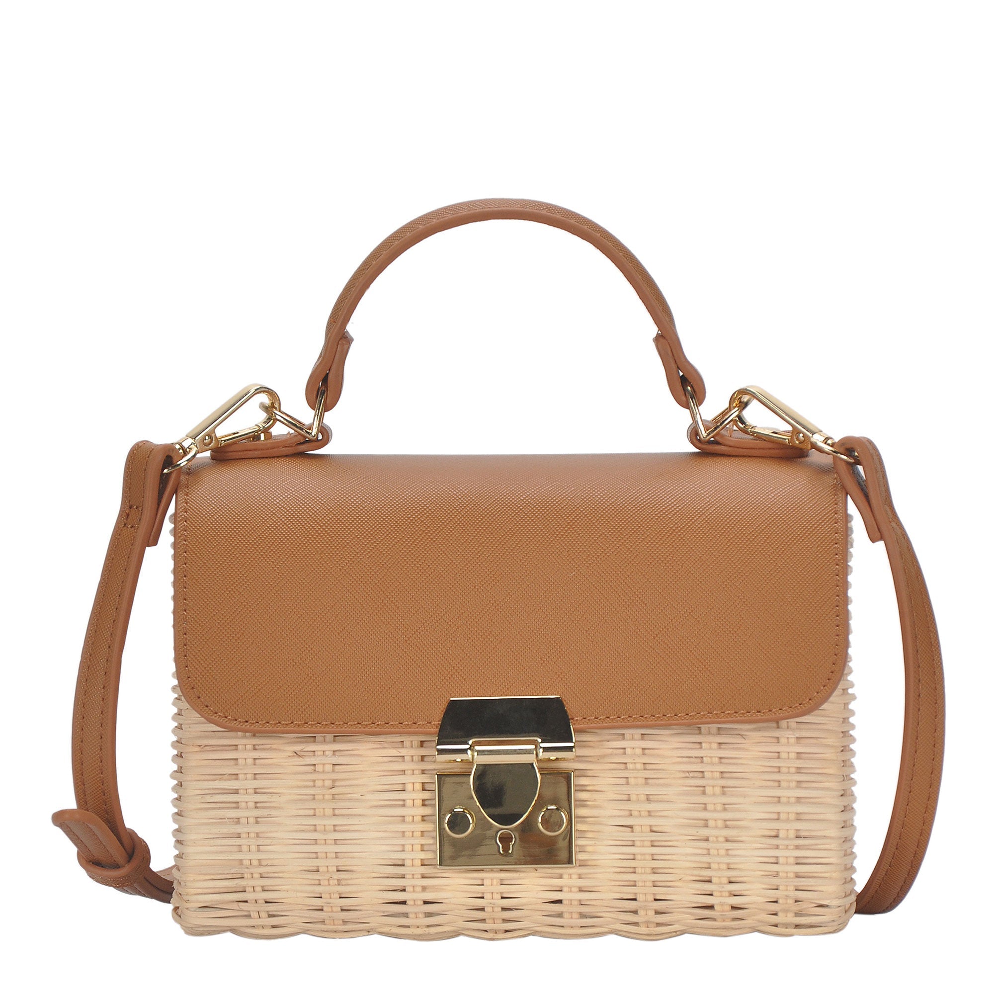 ☆韓国の人気☆【GLOWNY】☆EVERYDAY G COTTON CROSS BA.G☆ The Madeline Crossbody – Straw & Saffiano Vegan Leather