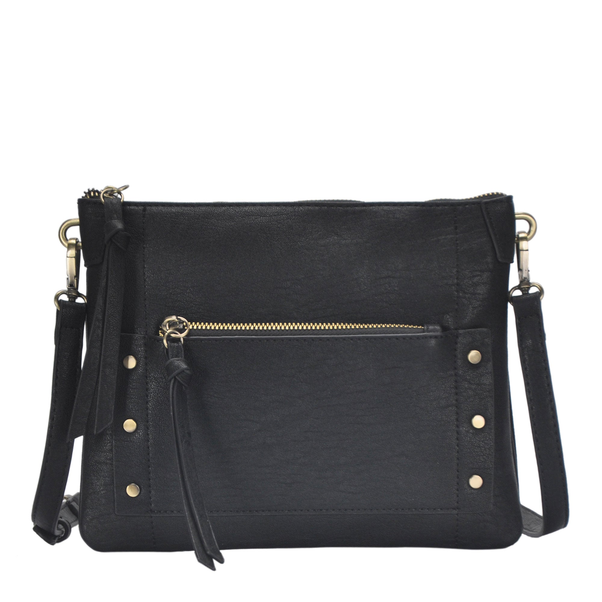 Savannah Crossbody Bag – Distressed Vegan Leather & Antique